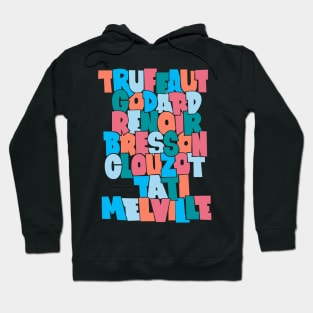 French Cult Movie Directors Typo Design Hoodie